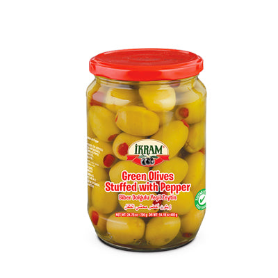 Ikram Green Olives with Pepper (700 gr)