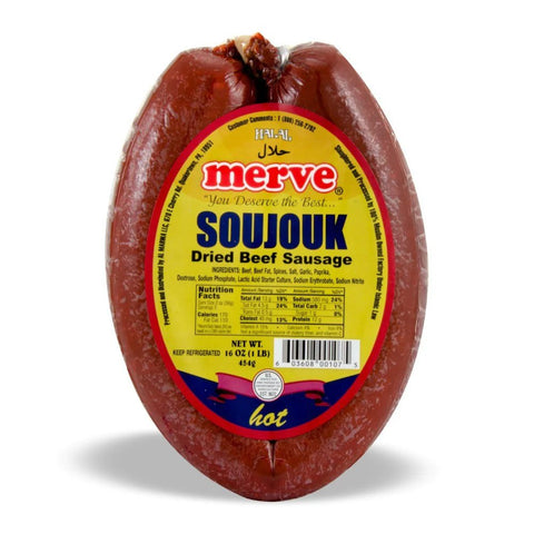 Merve Dana Sosis Helal Sucuk (Sucuk) sıcak (16 oz 454 g)