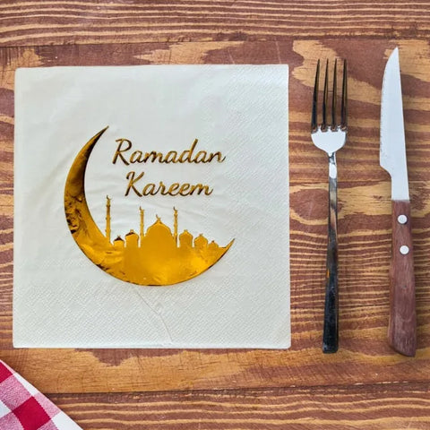 Altın Yaldızlı Ramazan Kareem Peçeteleri (16 adet)