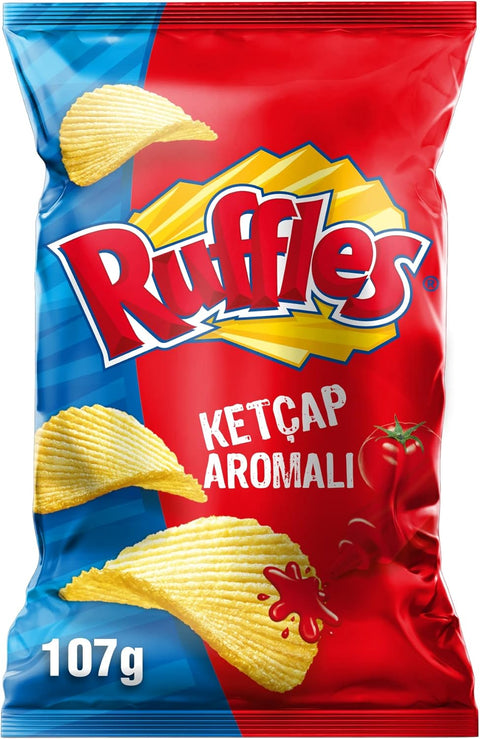 Ruffles Potato Chips - Ketchup Flavor  - From Turkey Halal (107 gr 3.8oz)