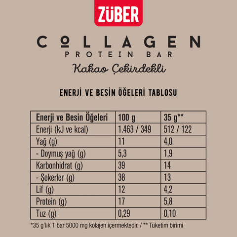 Zuber Collagen Bar with Cacao Nibs (35 g)
