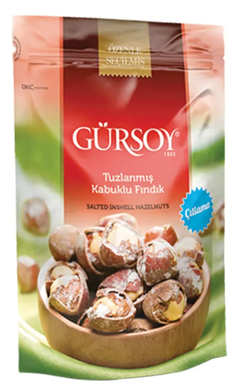 Gürsoy Turkish Roasted Salted Hazelnut with Shell (150 gr)