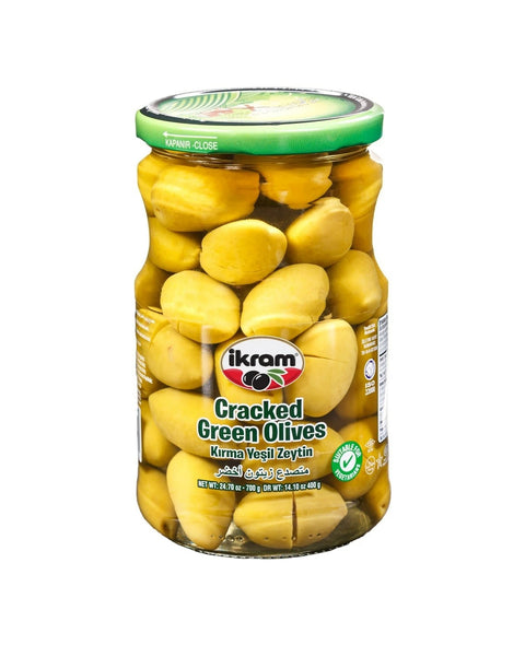 Ikram Green Cracked Olives 400 gr