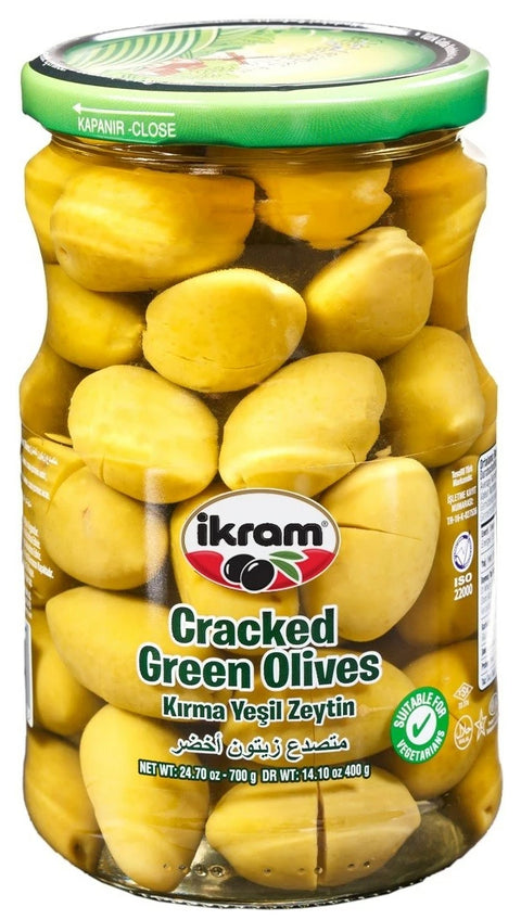 Ikram Green Cracked Olives (700 gr)