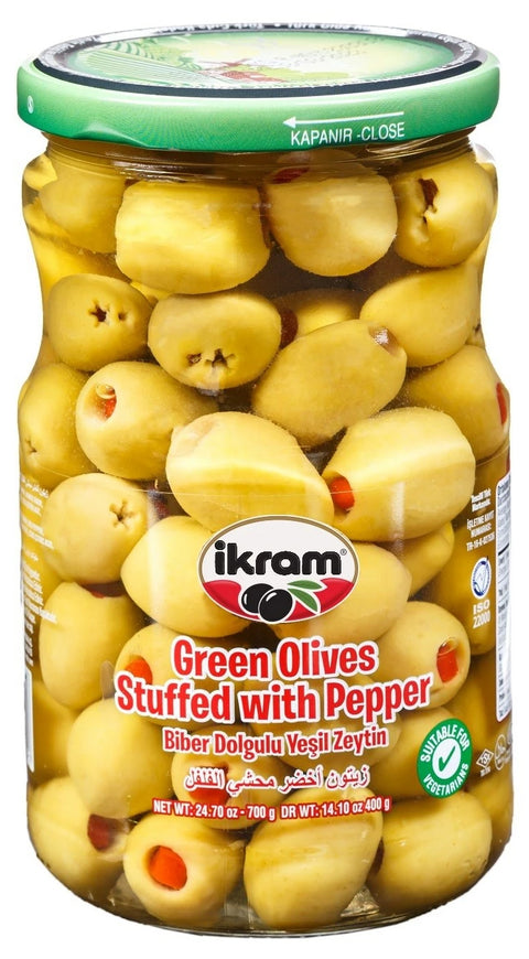 Ikram Green Olives with Pepper (700 gr)