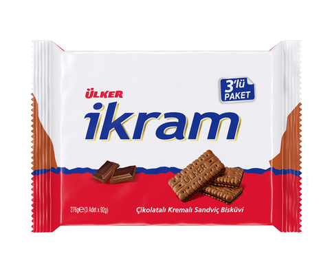 Ülker İkram Kakaolu Kremalı Kakaolu Sandviç Bisküvi Paketi (3 adet)