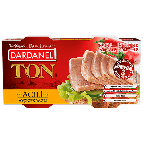 Dardanel Ton Tuna Fish in Sunflower Oil with Spicy Hot  2-Pack
