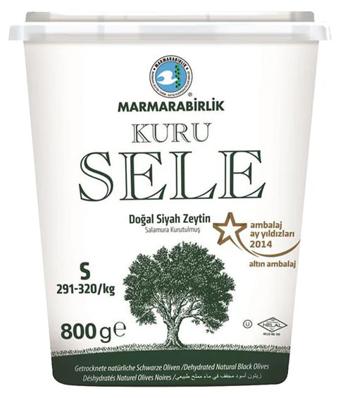 Marmarabirlik Gemlik Kuru Sele Black Olives Size S (800 gr 28.2oz)