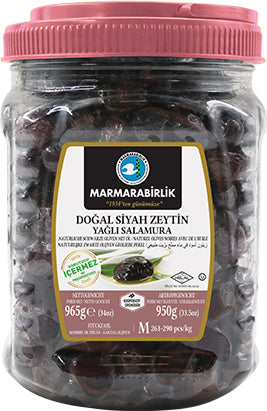 Marmarabirlik Natural Black Olives in Oil M (950 gr)