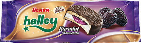 Ülker Halley- Sandwich with Milk Chocolate and Black Mulberries (236 gr 8.3oz)