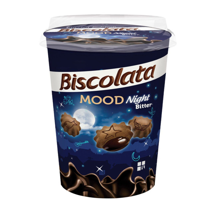 Biscolata Mood Mini Biscuits with Chocolate Filling - Night Bitter (125 gr 4.4oz)