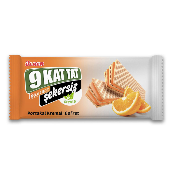 Ulker 9 Kat Tat Orange Wafer with no Sugar (118 gr 4.2oz)