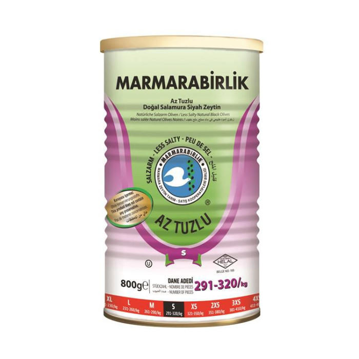 Marmarabirlik Black Olives Less Salty (800 gr)