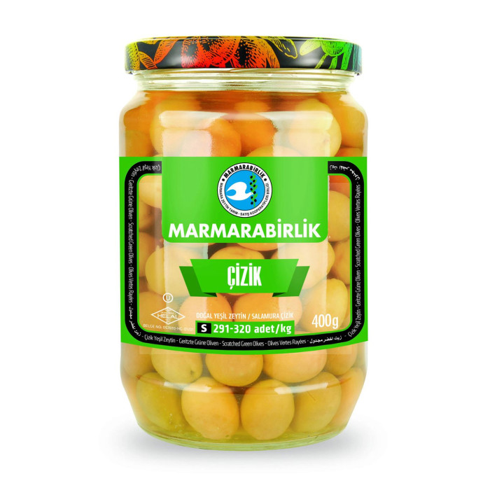 Marmarabirlik Green Olives - Scratched (400 gr 14.1oz)