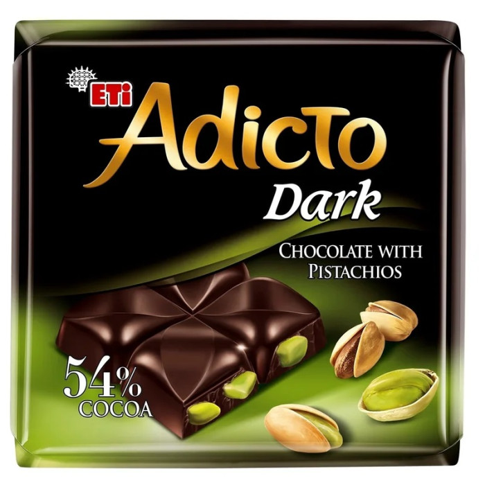 Eti Adicto Dark Chocolate with Pistachio (60 gr)