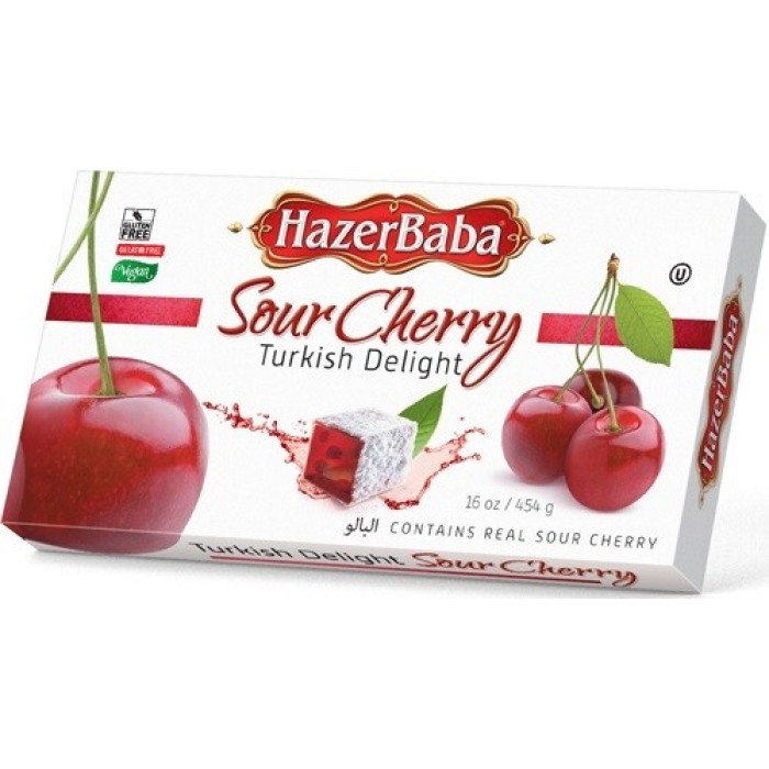 Hazerbaba Sour Cherry Turkish Delight (454 gr 1lb)