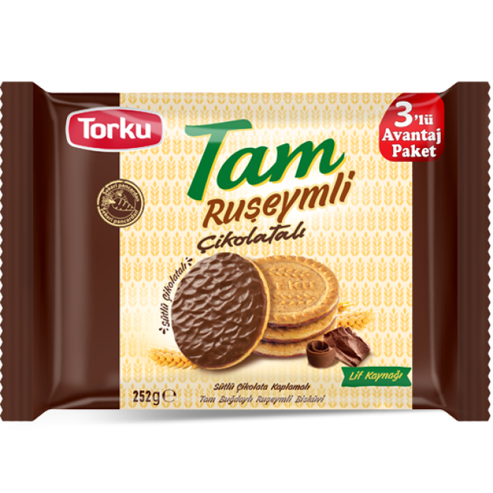 Torku Tam Ruşeymli Biscuits with Chocolate 3 pcs (252 gr)