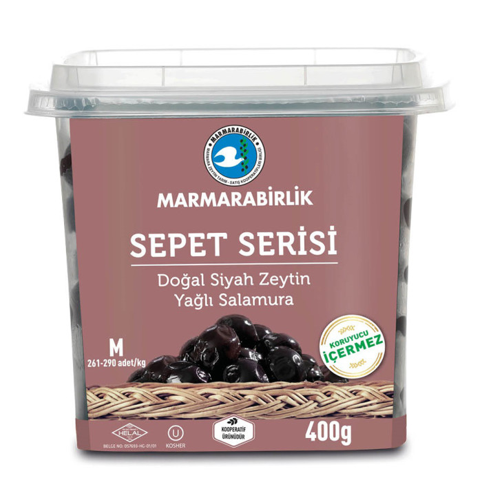 Marmarabirlik Black Olives Size M - Basket Series (400 gr 14.1oz)
