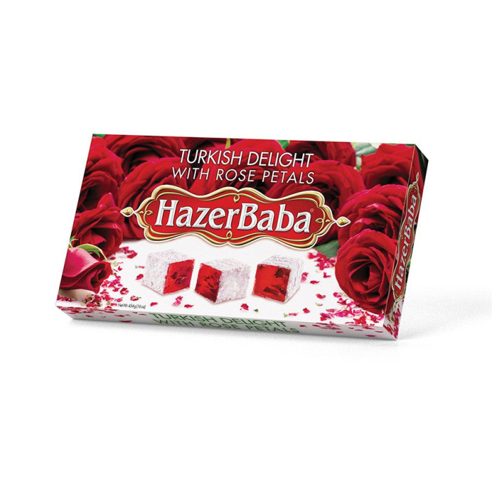 Hazerbaba Rose Petals Turkish Delight (454 gr)