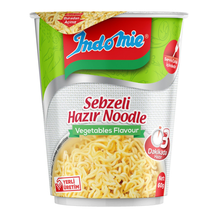 Indomie Instant Noodles Vegetable Flavour Cup (60 gr)