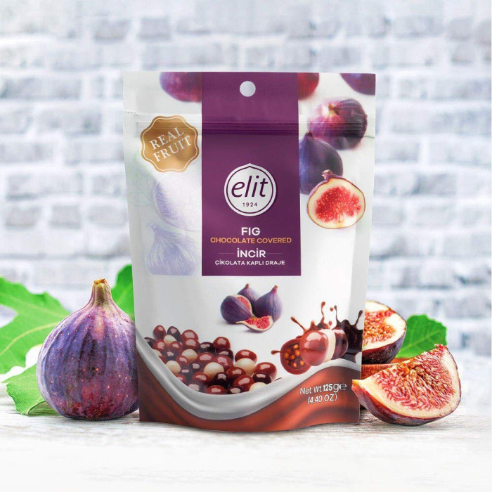 Elit Fig Chocolate Covered Dragee (125 gr 4.4oz)