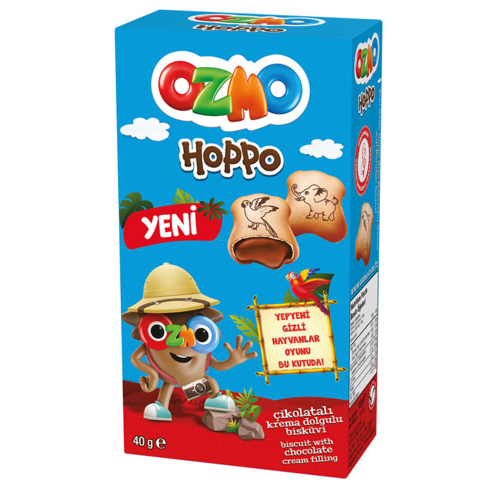 Ozmo Hoppo Chocolate Cream Filled Biscuit (40 gr)
