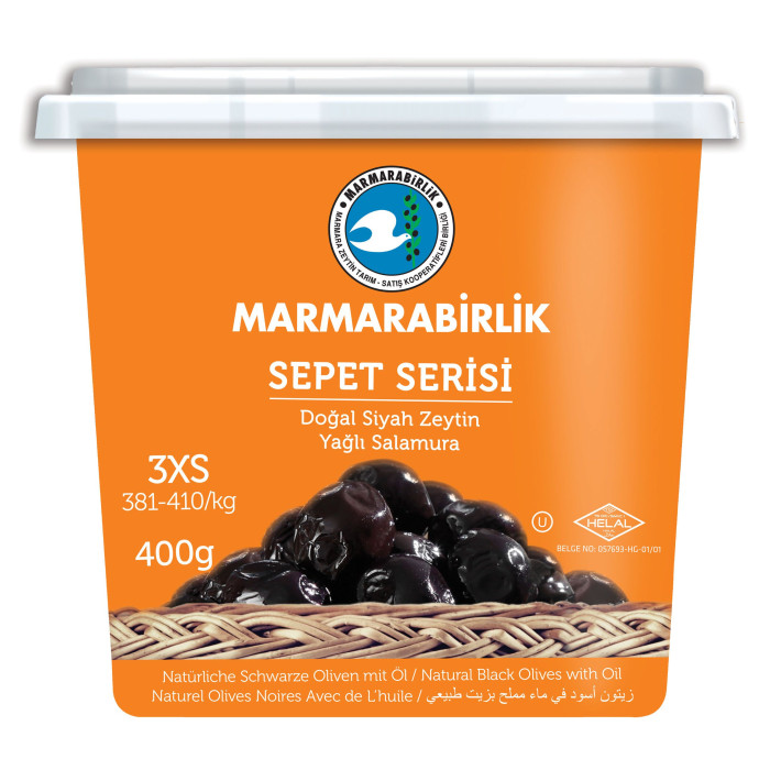 Marmarabirlik Black Olives - Basket Series 3xs (400 gr 14.1oz)