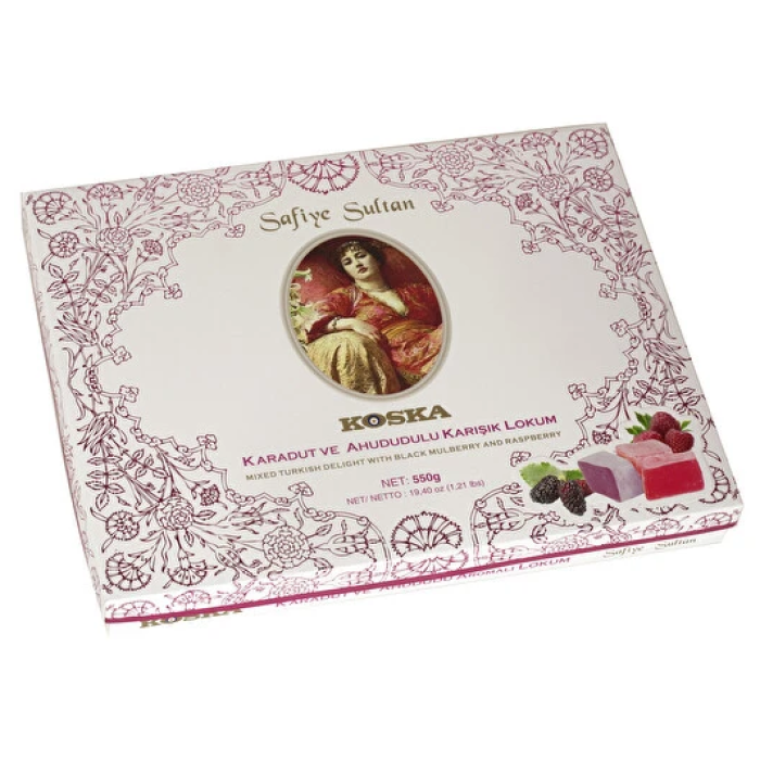Koska Mixed Turkish Delight with Black Mulberry and Raspberry (550 gr 19,40 oz)
