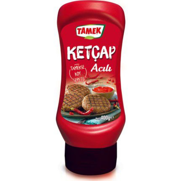 Tamek Ketchup Hot Plastic (400 gr 14oz)