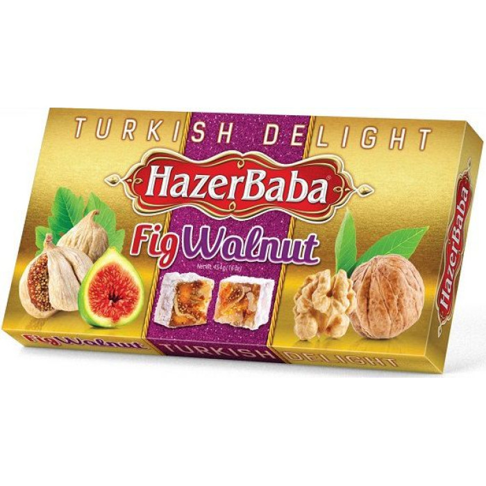 Hazerbaba Fig Walnut Turkish Delight (454 gr 1lb)