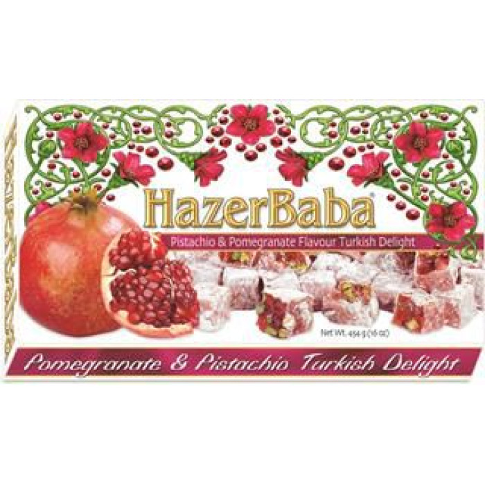 Hazerbaba Pomegranate Turkish Delight With Pistachio (454 gr 1lb)