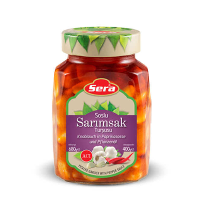 Sera Pickled Garlic in Pepper Sauce (690 gr 24.3oz)