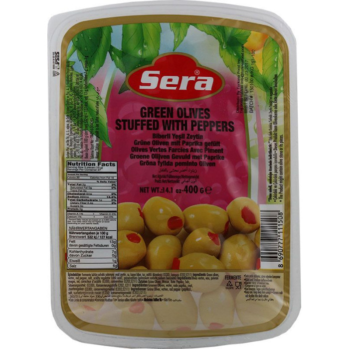 Sera Green Olives with Peppers (14.1 oz 400gr)