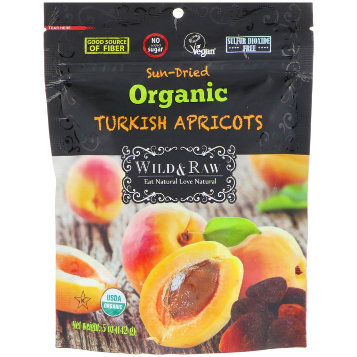 Wild Raw Organic Sun Dried Apricot (142 gr 5oz)
