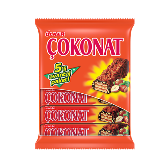 Ulker Cokonat Wafers with Hazelnut and Chocolate  5 pcs  (in bag)