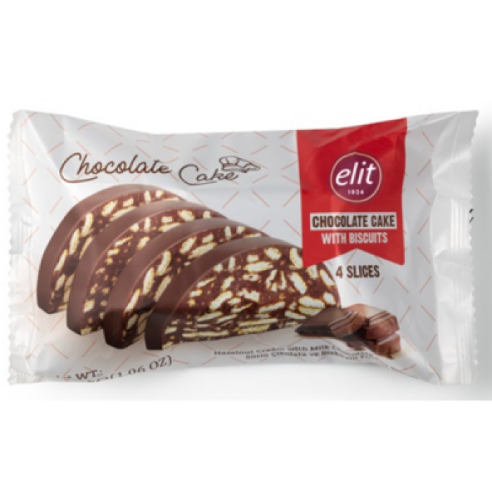 Elit Chocolate Cake with Biscuit 4 Slices (120 gr)