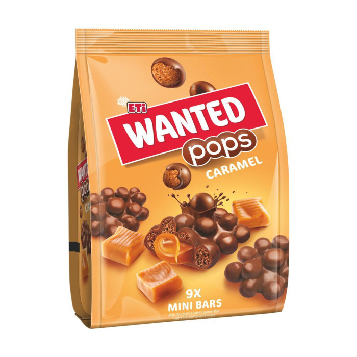 Eti Wanted Pops Chocolate Bar with Caramel - 9 Mini Bars (126 gr 4.4oz) 