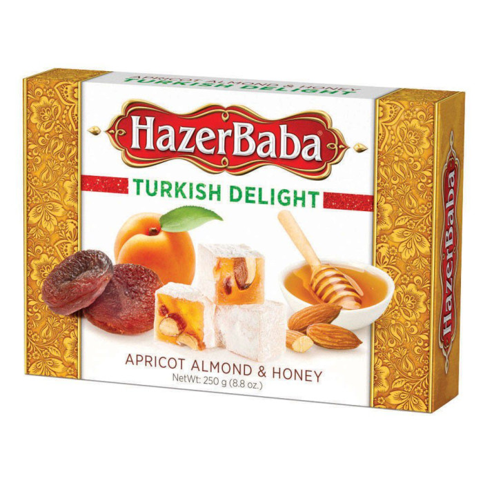 Hazerbaba Turkish Delight Apricot Almond & Honey (454 gr 1lb)