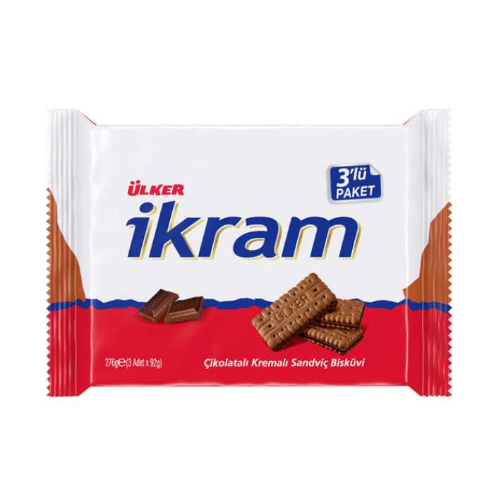Ulker İkram Cocoa Sandwich Biscuits with Cocoa Cream Pack (3 pcs)