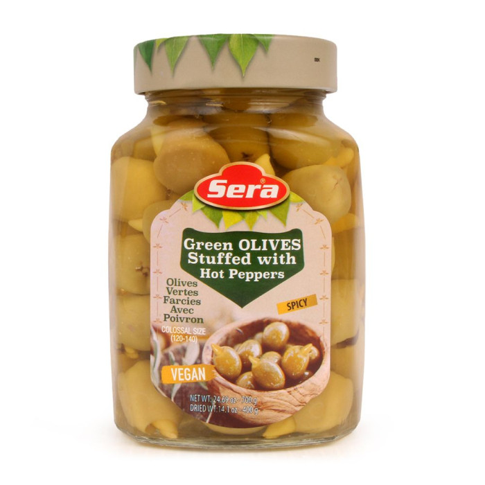 Sera Green Olives with Hot Peppers (400 gr)