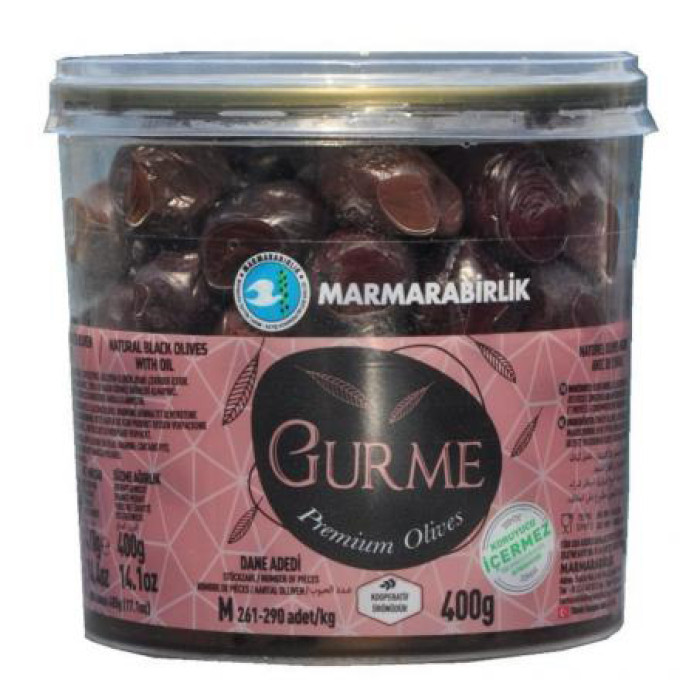 Marmarabirlik Gurme Premium Black Olives, Size M (400 gr 14.1oz)