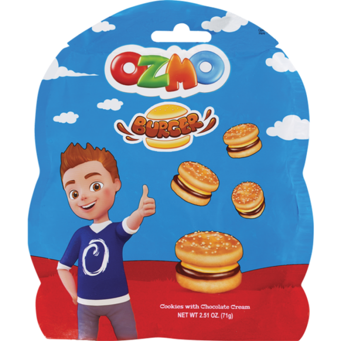 Ozmo Burger Cookies with Chocolate Cream (71 gr 2.5oz)