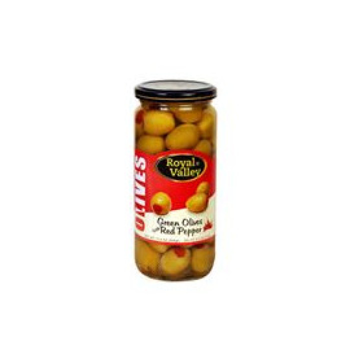 Royal Valley Green Olives with Red Pepper (400 gr 14.1oz)