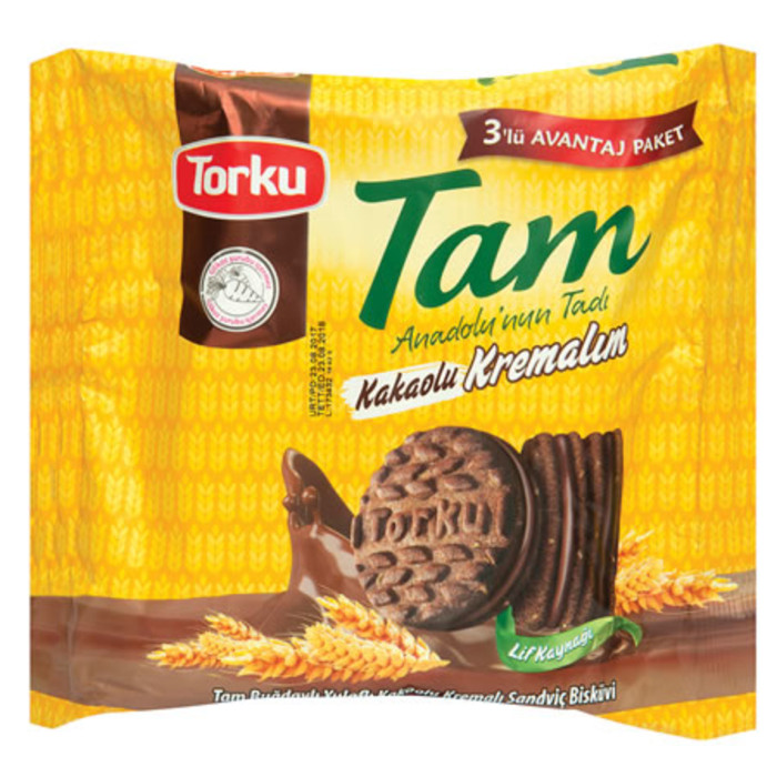 Torku Tam Ruşeymli Biscuits with Cocoa and Cream 3 pcs (252 gr)