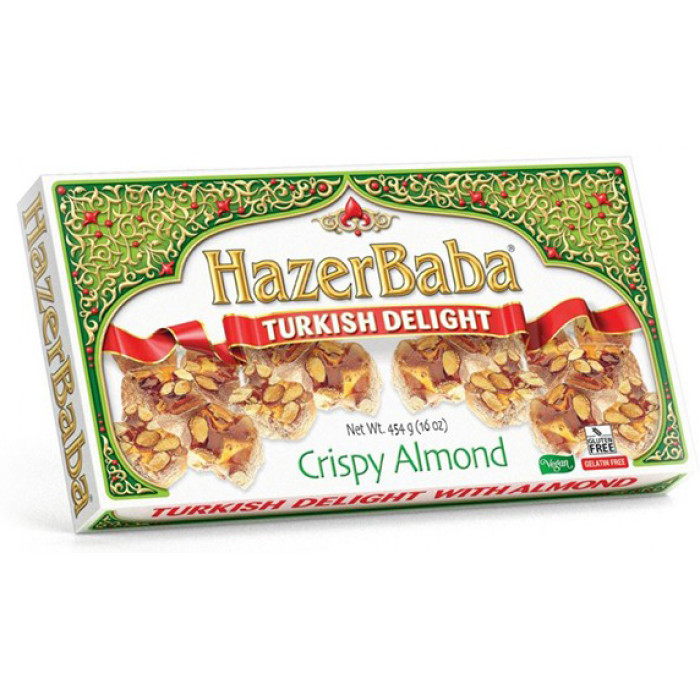 Hazerbaba Crispy Almond Turkish Delight (454 gr 1lb)