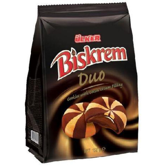 Ulker Biskrem Duo Cookies with Cocoa Cream Filling (150gr)