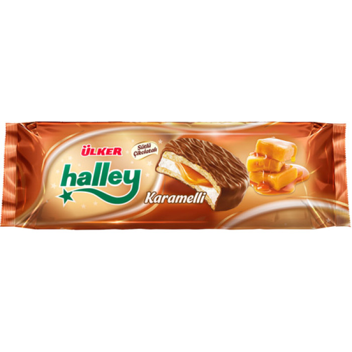 Ülker Halley- Sandwich with Milk Chocolate and Caramel (236 gr)