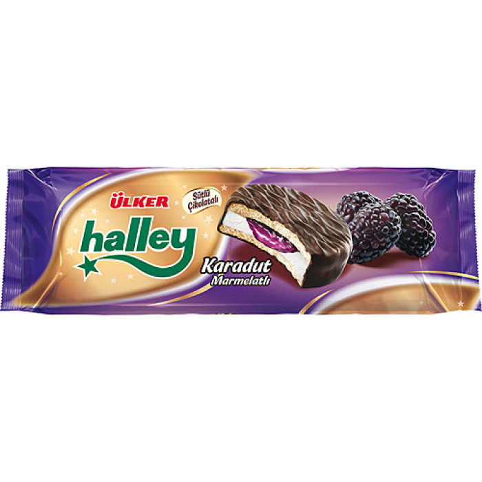 Ülker Halley- Sandwich with Milk Chocolate and Black Mulberries (236 gr)
