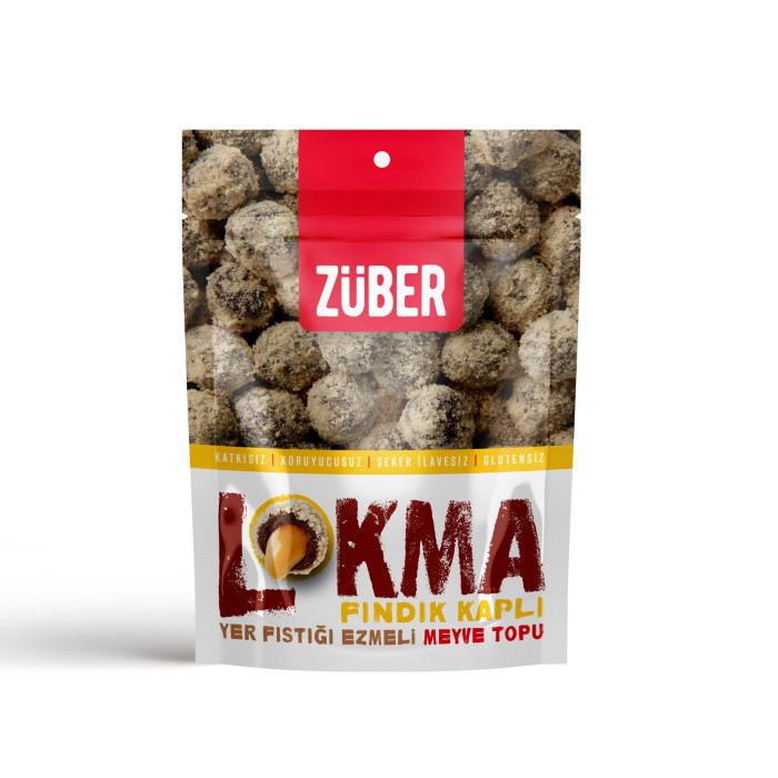 Züber Lokma Hazelnut Cover with Peanut Butter Fruit Ball